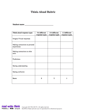 Think-Aloud Rubric