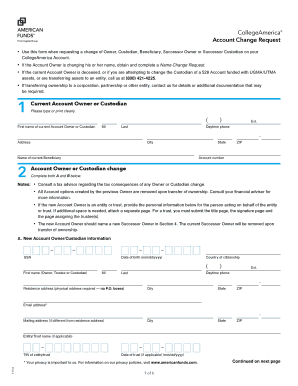 CollegeAmerica Account Change Request