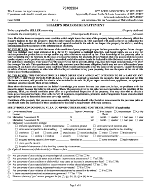 Missouri Seller's Disclosure Statement