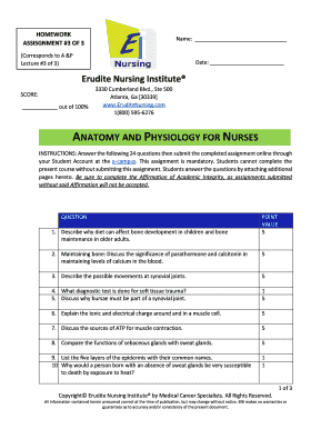 Anatomy and Physiology for Nurses Assignment