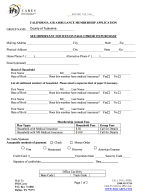 California Air Ambulance Membership Application