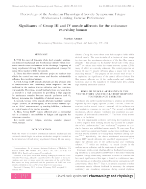 Significance of Group III and IV muscle afferents for the endurance exercising human