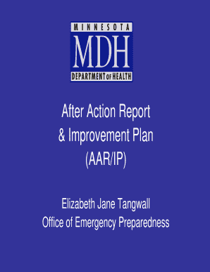 After Action Report and Improvement Plan (AAR/IP) - health state mn