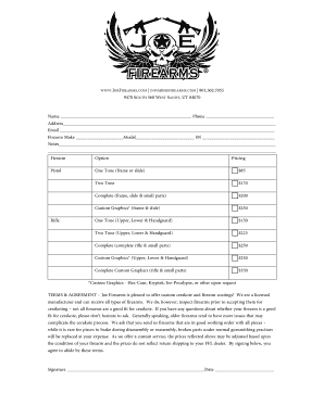 Firearm Cerakote Service Agreement