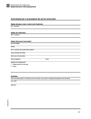 Community Service Authorization Form