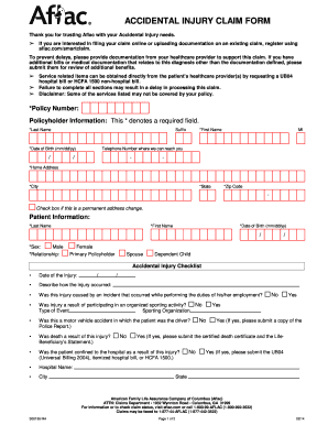 Aflac Accidental Injury Claim Form