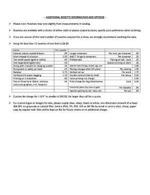 Rosette Order Form