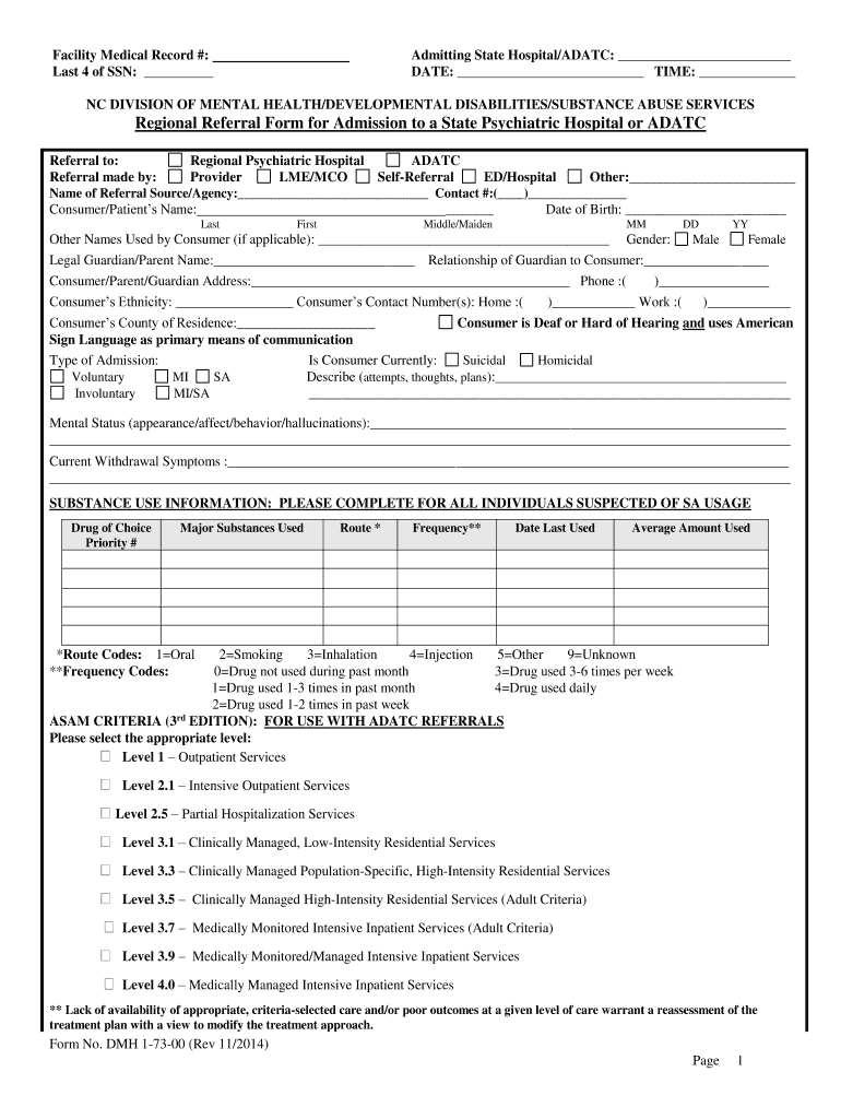 nc form referral Preview on Page 1