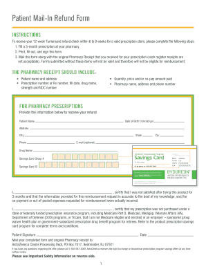Patient Mail-In Refund Form