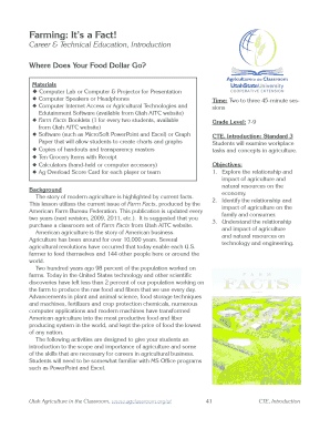 Farming It's a Fact Worksheet