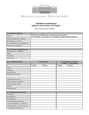 Mietinteressentenbogen