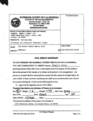 California Civil Bench Warrant