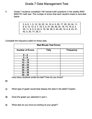 presentation of data grade 7