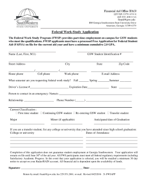 Federal Work-Study Application