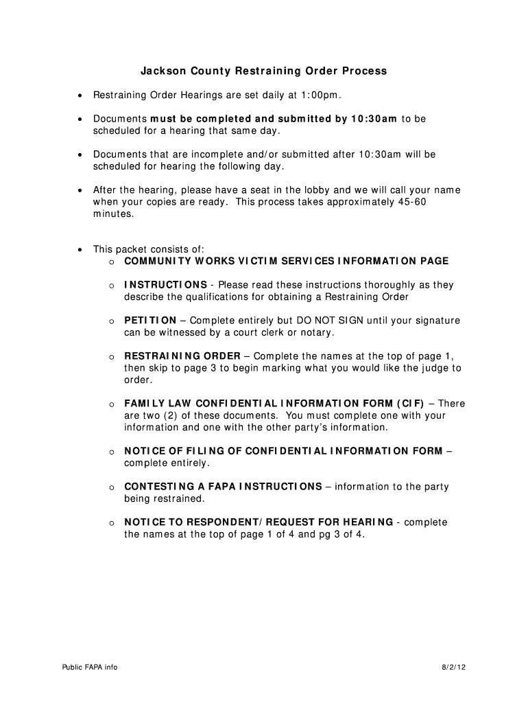 restraining order jackson county Preview on Page 1