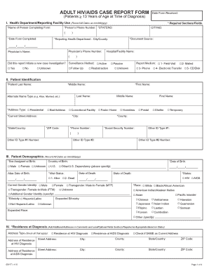 Adult HIV/AIDS Case Report Form