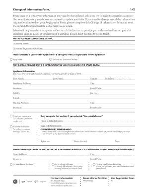 Change of Information Form