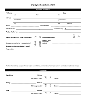 Employment Application Form