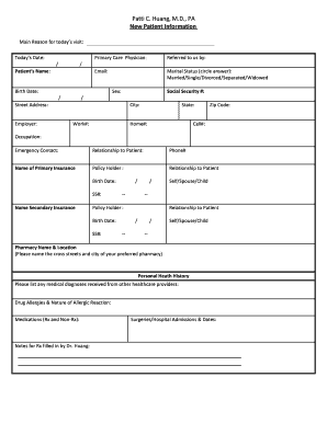 New Patient Information Form