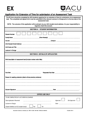 acu assignment extension form