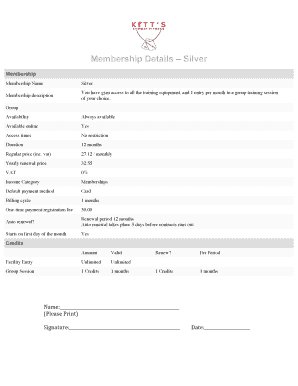 Gym Membership Agreement