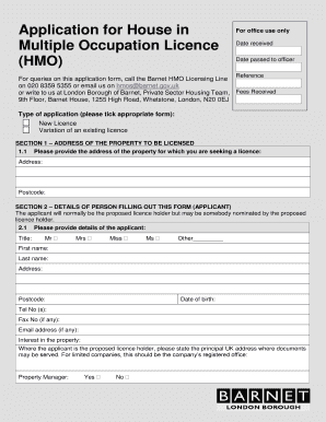 HMO Licence Application Form