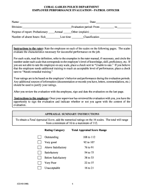Employee Performance Evaluation - Patrol Officer