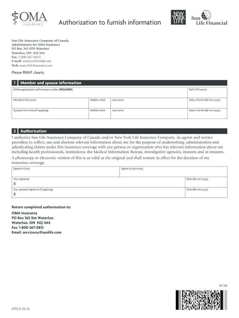 Authorization to furnish information Preview on Page 1