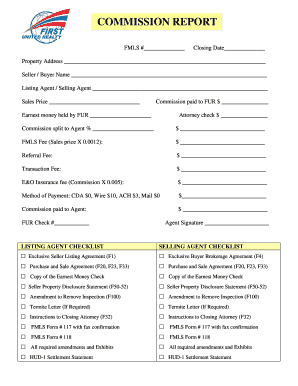 Real Estate Commission Report