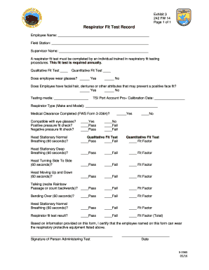 Respirator Fit Test Record