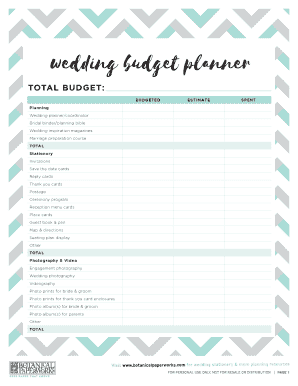 wedding budget planner