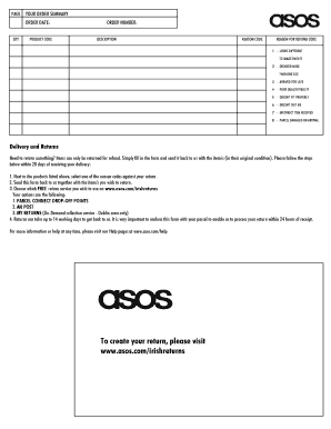 ASOS Return Form