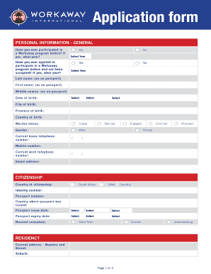 Workaway Program Application Form