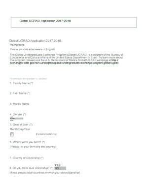 Global UGRAD Application 2017-2018
