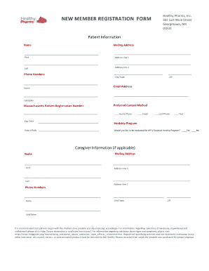 Massachusetts Medical Marijuana Patient Registration Form