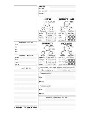 Character Sheet Template
