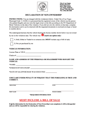 Declaration of Non-Ownership