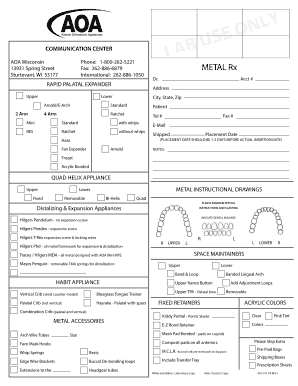 Rapid Palatal Expander Form