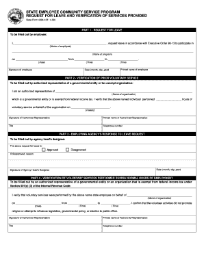 State Employee Community Service Leave Request Form