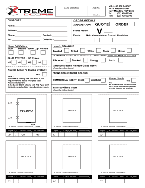 Commercial Door Order Form