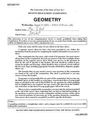 New York State Geometry Regents Exam