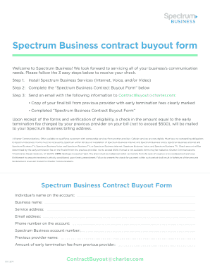 Spectrum Business Contract Buyout Form