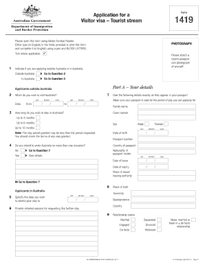Visitor Visa Application Form 1419