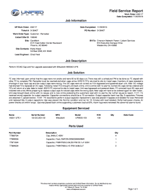 Field Service Report