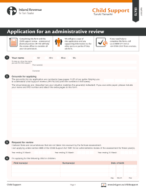 Child Support Review Application