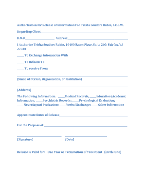 Authorization for Release of Information