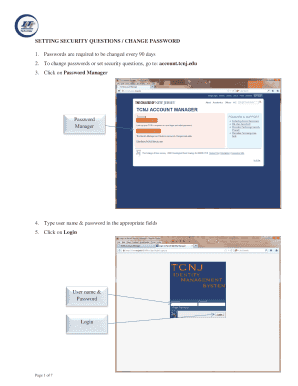 TCNJ Password and Security Questions Setup