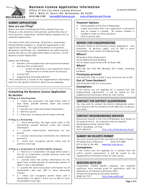 Milwaukee Business License Application