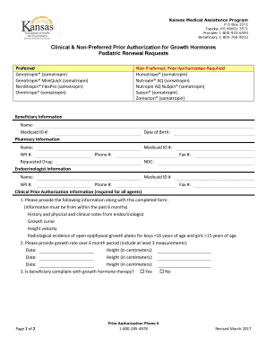 Kansas Growth Hormone Prior Authorization Form