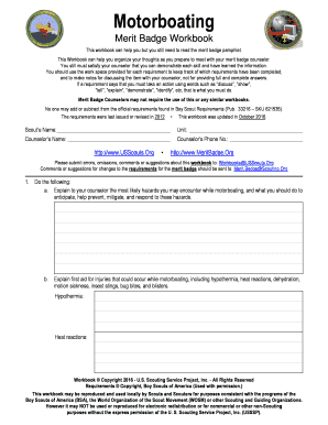Motorboating Merit Badge Workbook